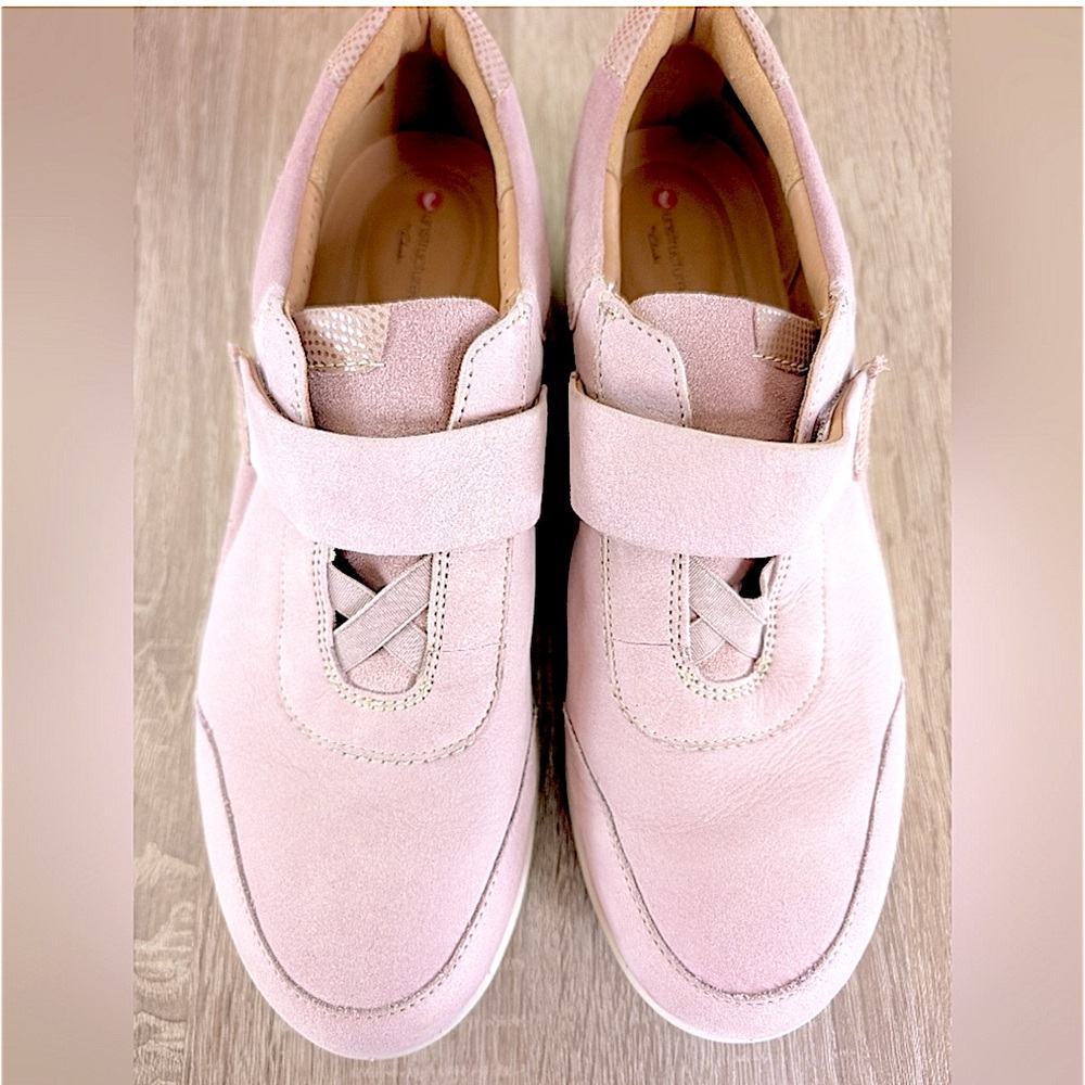 Clark’s Walking Shoes Lavender Suede Size 10 Clark’s Unstructured Velcro Shoes